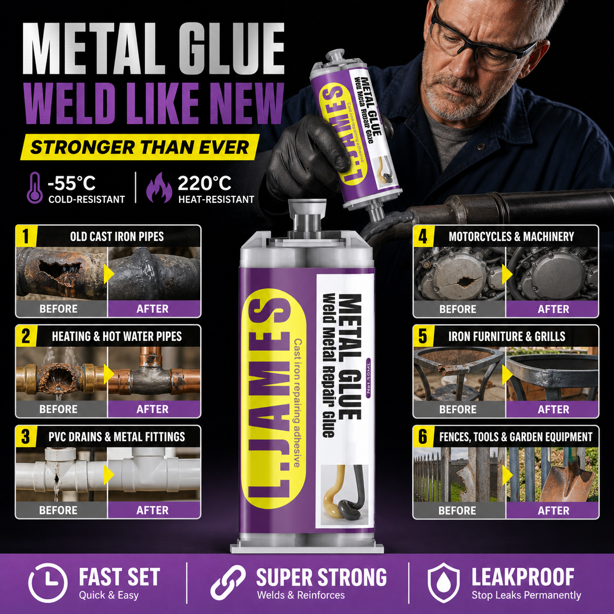 Metal Weld Repair Glue – 2-Part Epoxy for Permanent Metal Repairs