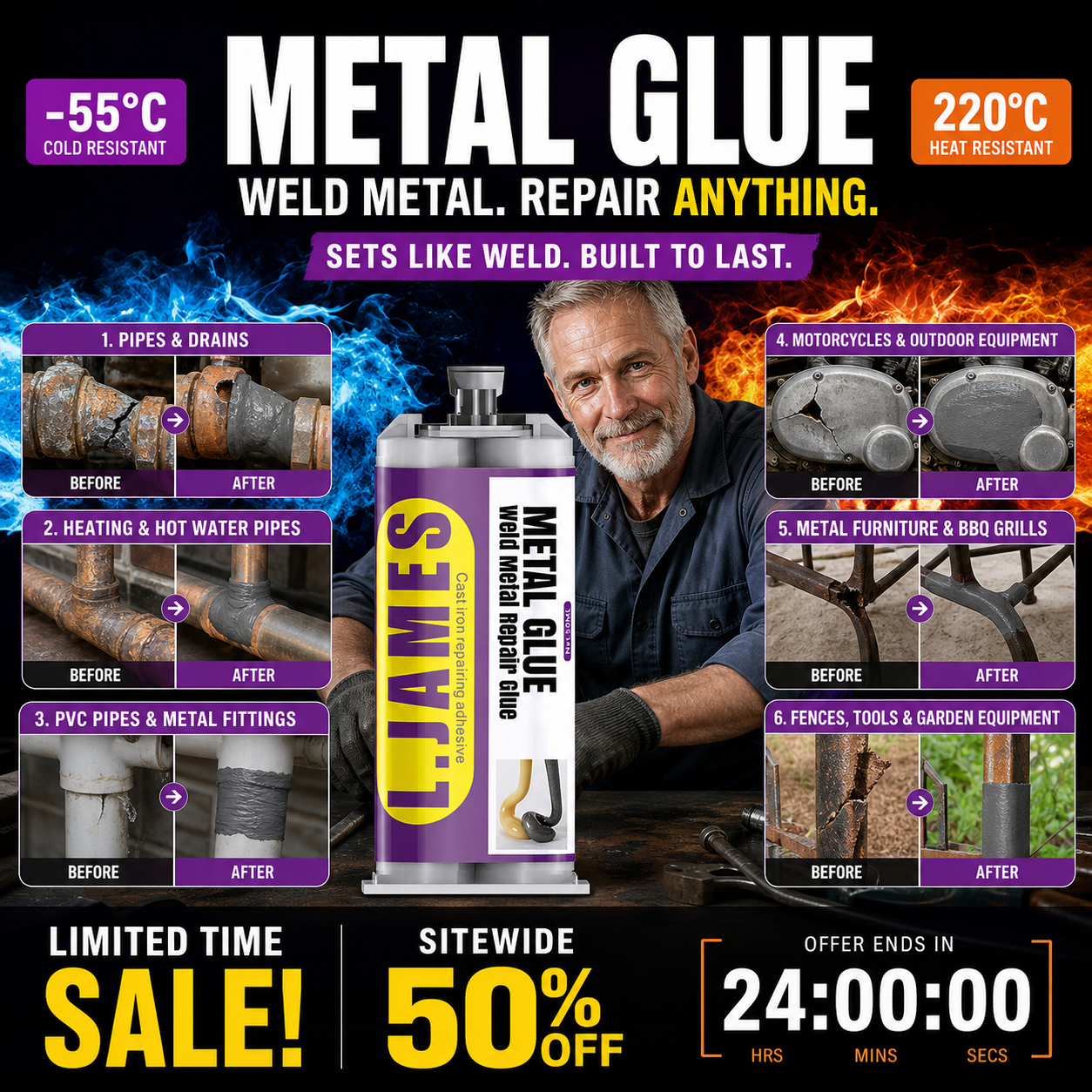Metal Weld Repair Glue – 2-Part Epoxy for Permanent Metal Repairs