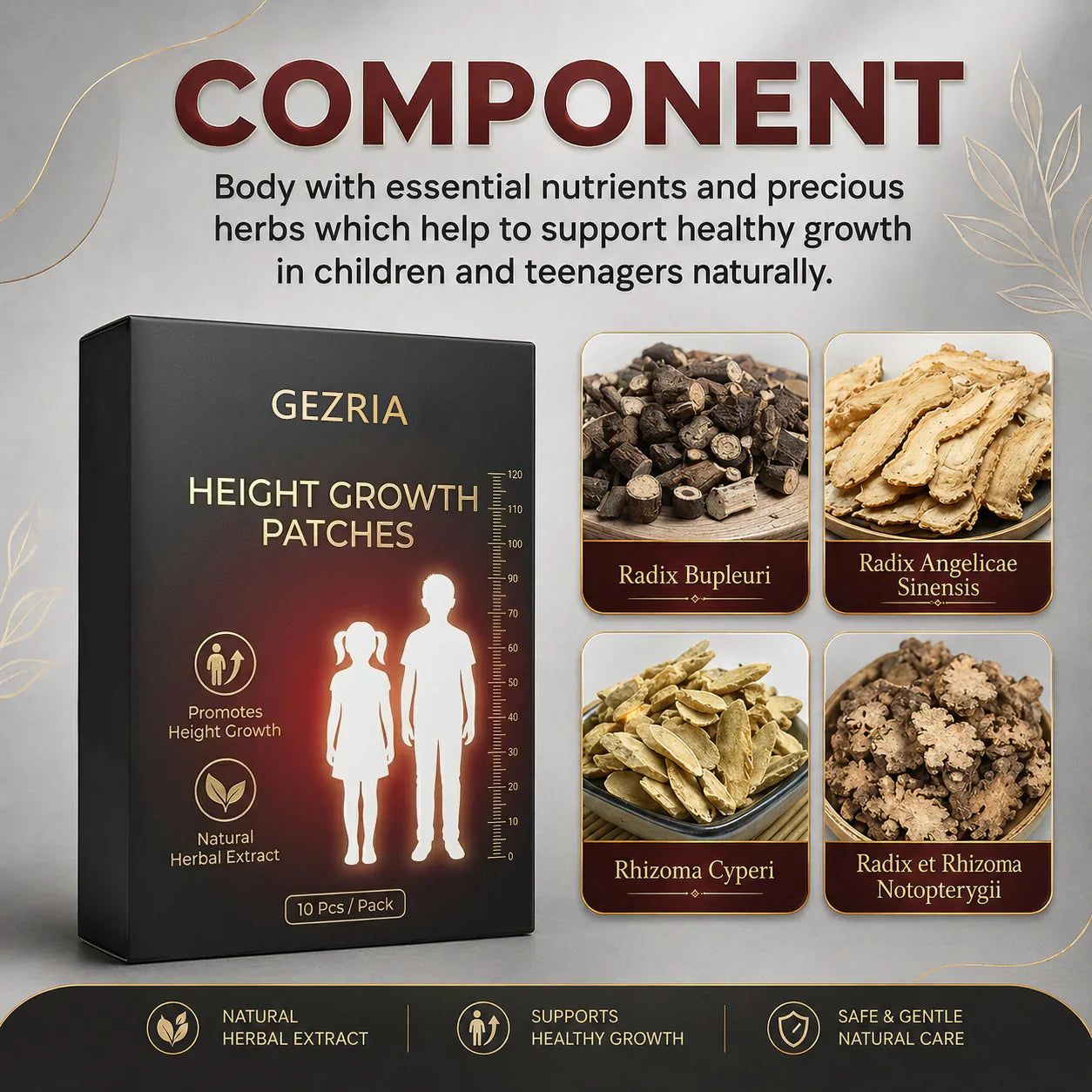 GEZRIA Herbal Foot Care Patches | Nighttime Posture & Wellness Routine
