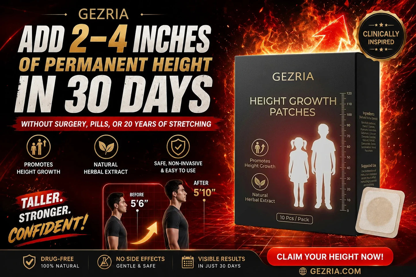 GEZRIA Herbal Foot Care Patches | Nighttime Posture & Wellness Routine