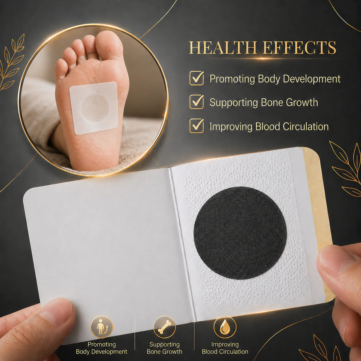GEZRIA Herbal Foot Care Patches | Nighttime Posture & Wellness Routine